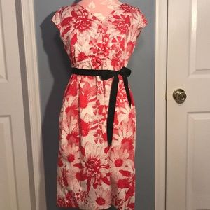 Motherhood Maternity Cap Sleeve Pink Floral Dress